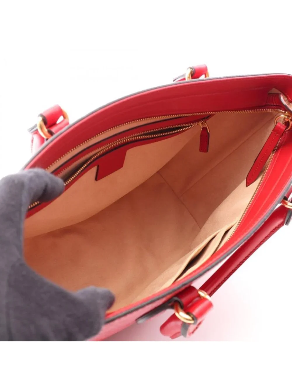 Gucci Tote Guccissima 2-Way Red Leather